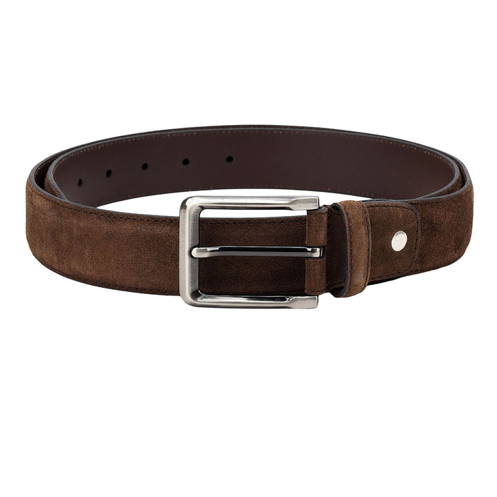 Casual Suede Leather Mens Belt-BROWN