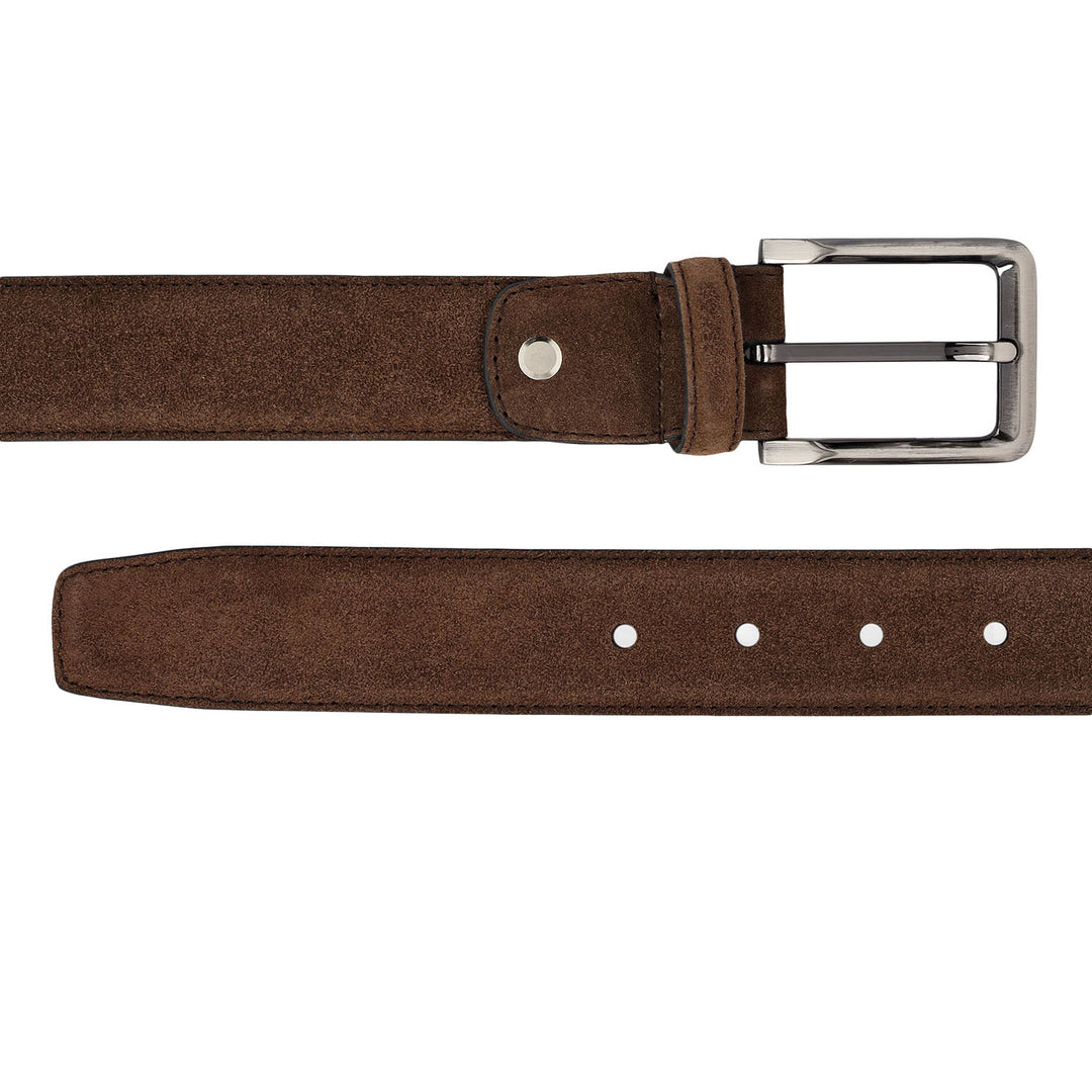 Casual Suede Leather Mens Belt-BROWN