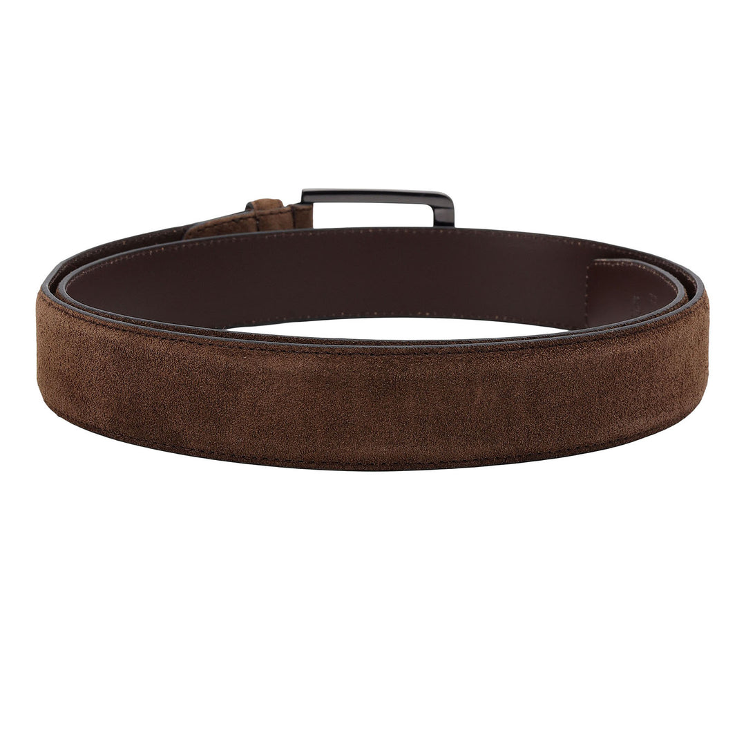 Casual Suede Leather Mens Belt-BROWN