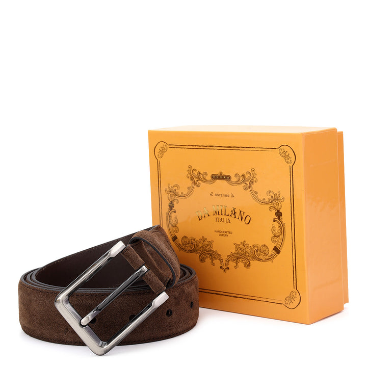 Casual Suede Leather Mens Belt-BROWN