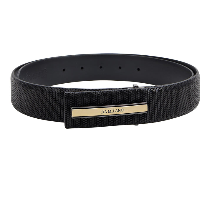 Formal Mat-Emboss Leather Mens Belt-Black