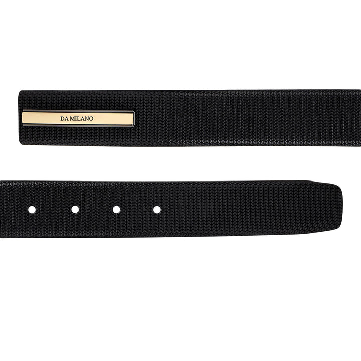 Formal Mat-Emboss Leather Mens Belt-Black