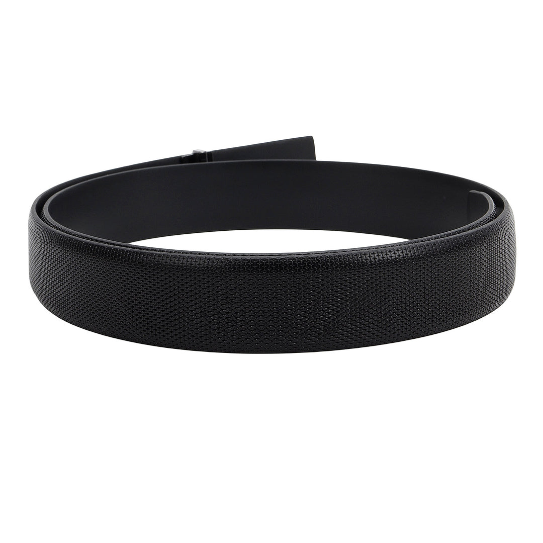 Formal Mat-Emboss Leather Mens Belt-Black