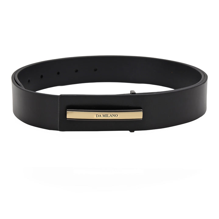 Formal Plain Leather Mens Belt-BLACK