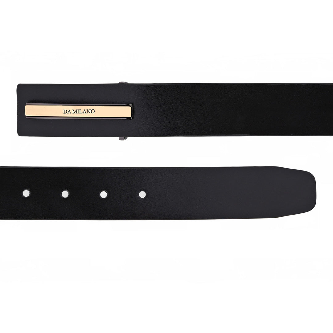 Formal Plain Leather Mens Belt-BLACK
