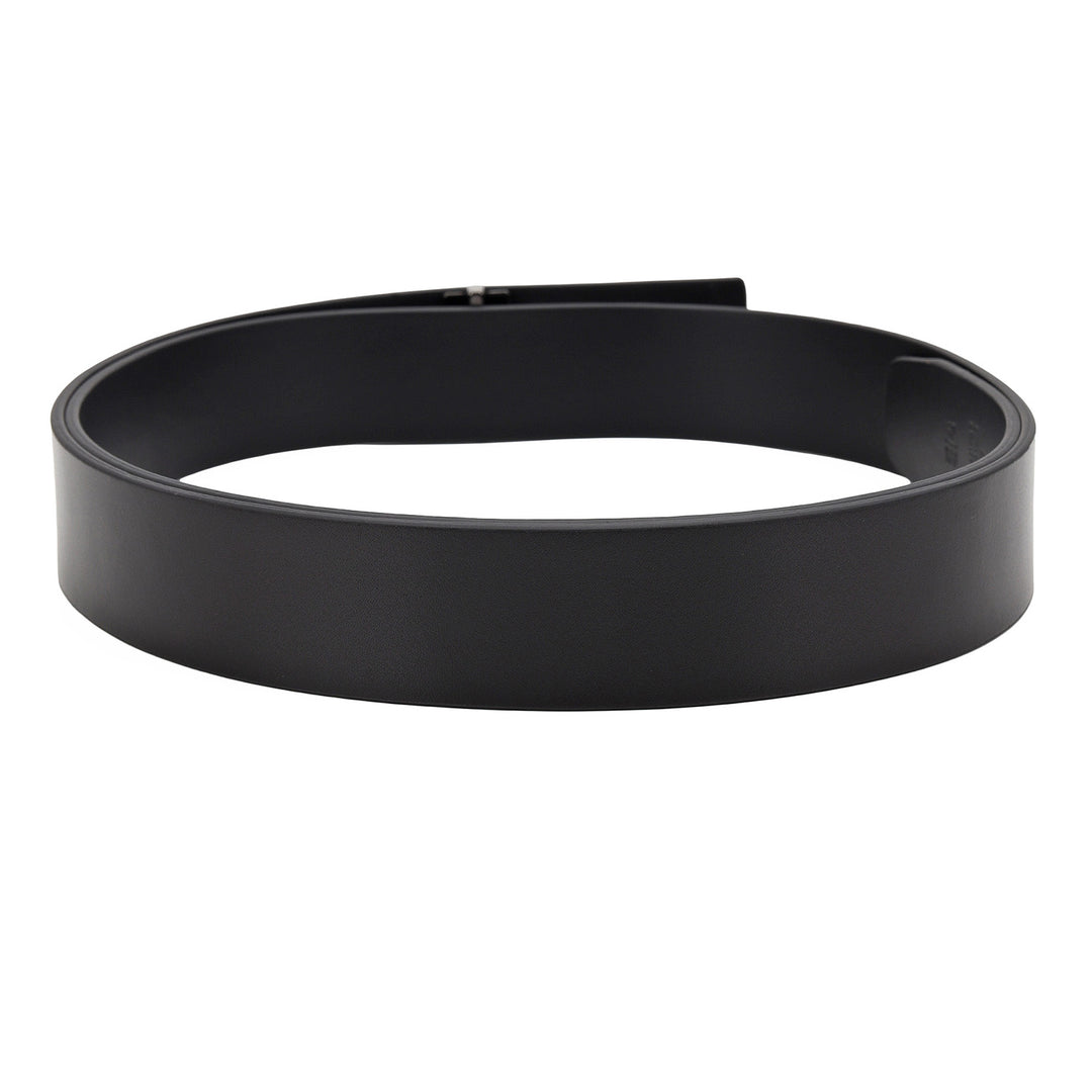 Formal Plain Leather Mens Belt-BLACK