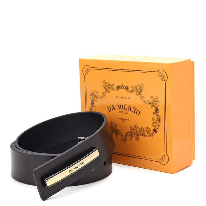 Formal Plain Leather Mens Belt-BLACK