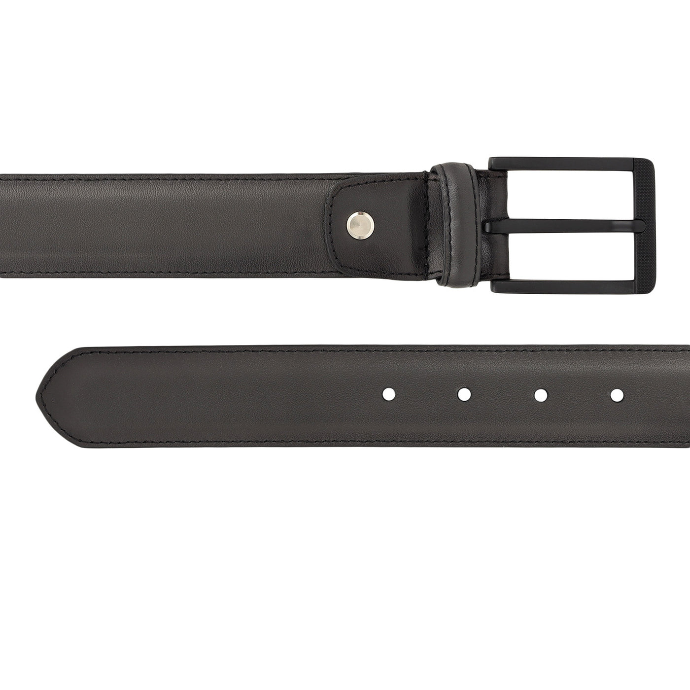 Casual Plain Leather Mens Belt - Grey