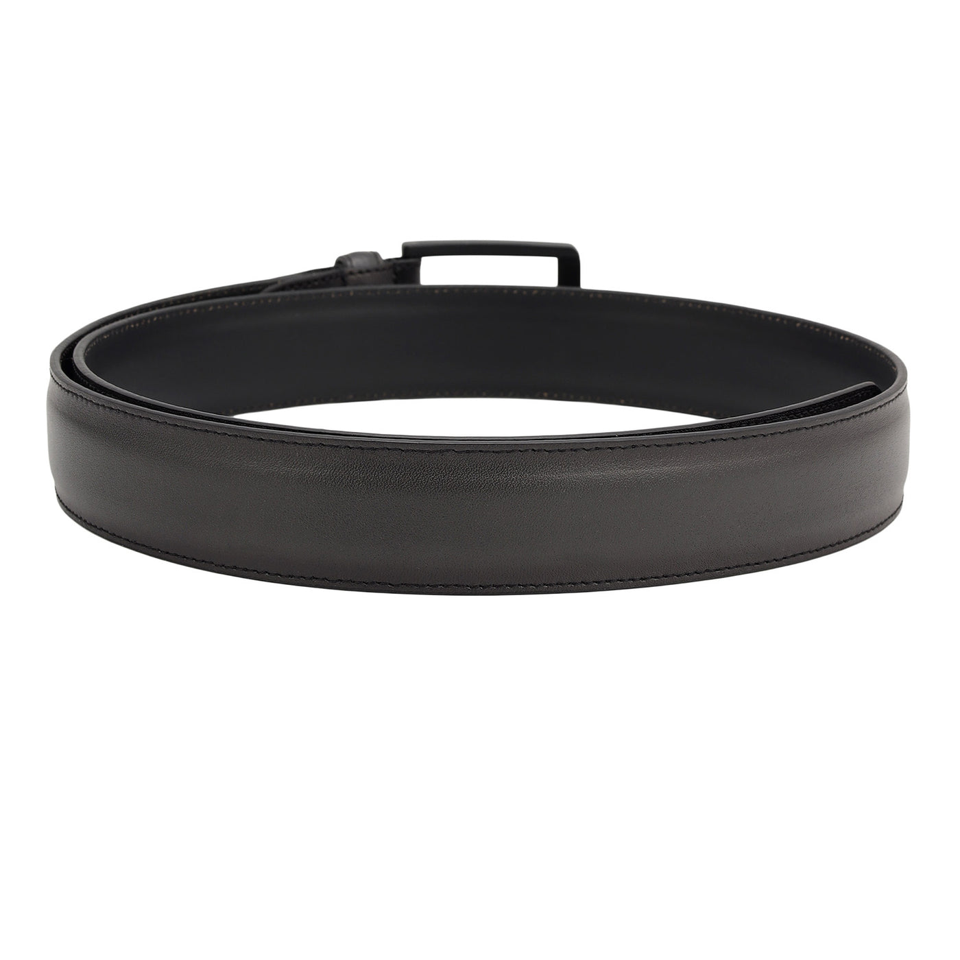 Casual Plain Leather Mens Belt - Grey