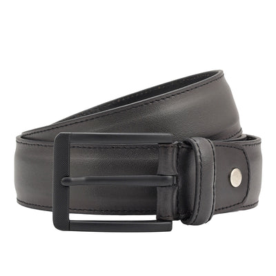Casual Plain Leather Mens Belt - Grey