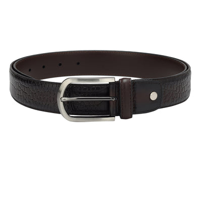 Casual Croco Leather Mens Belt - Brown