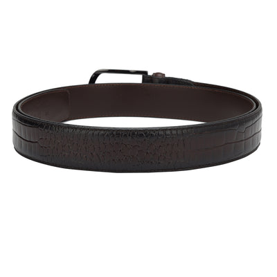 Casual Croco Leather Mens Belt - Brown