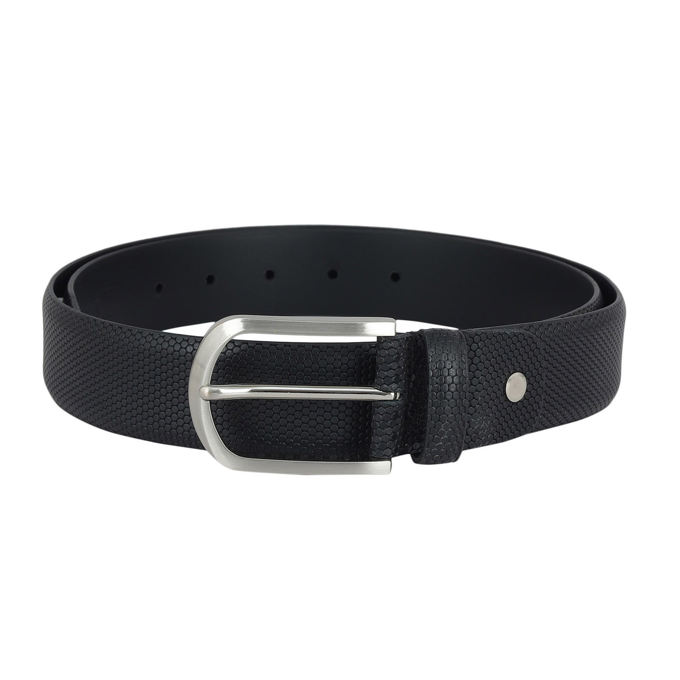 Casual Fish Leather Mens Belt - Black