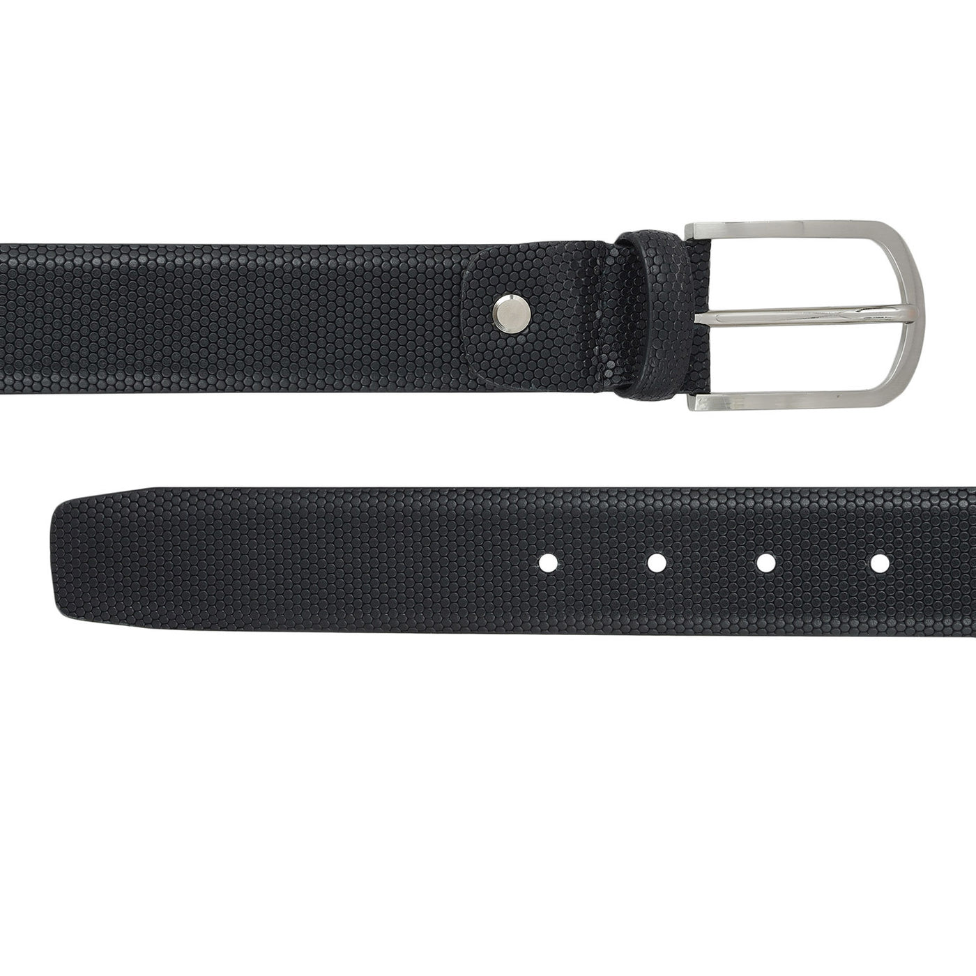 Casual Fish Leather Mens Belt - Black