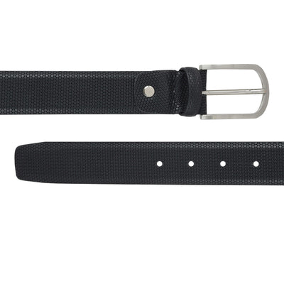 Casual Fish Leather Mens Belt - Black