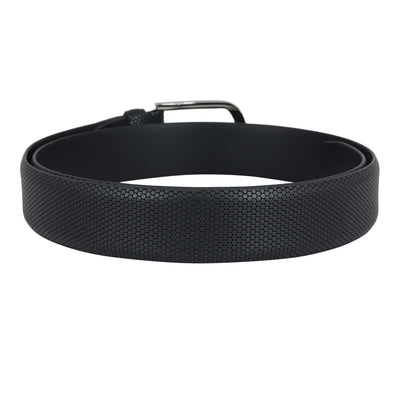 Casual Fish Leather Mens Belt - Black