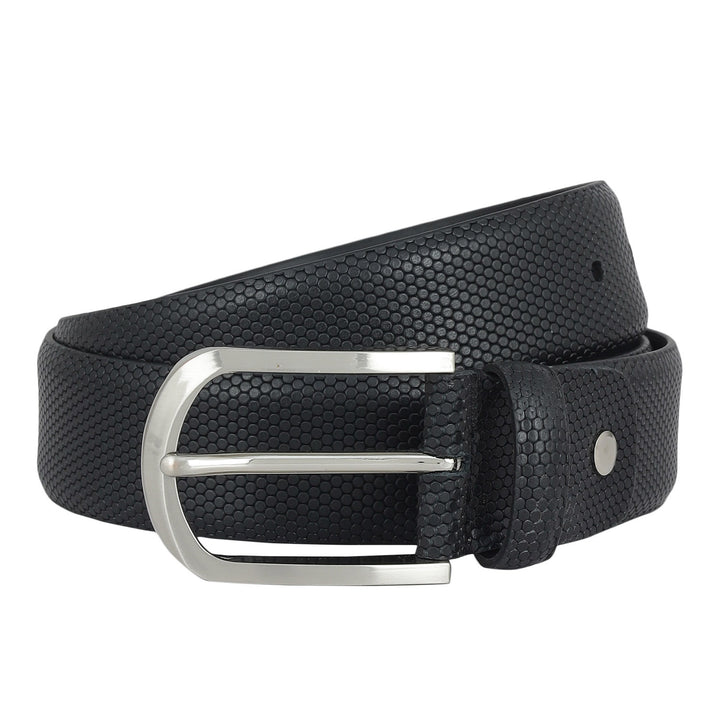 Casual Fish Leather Mens Belt - Black