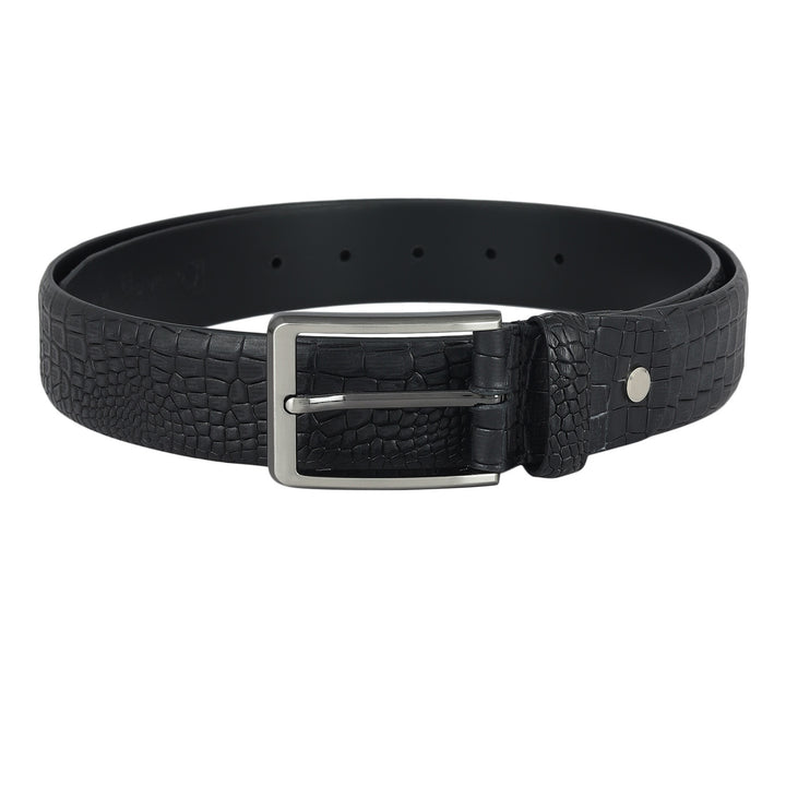 Formal Croco Leather Mens Belt - Black