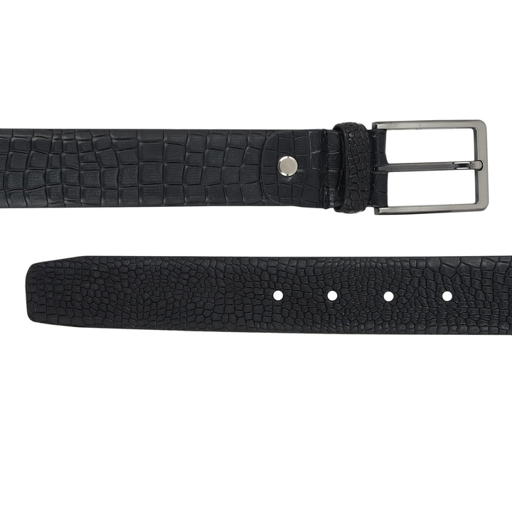 Formal Croco Leather Mens Belt - Black
