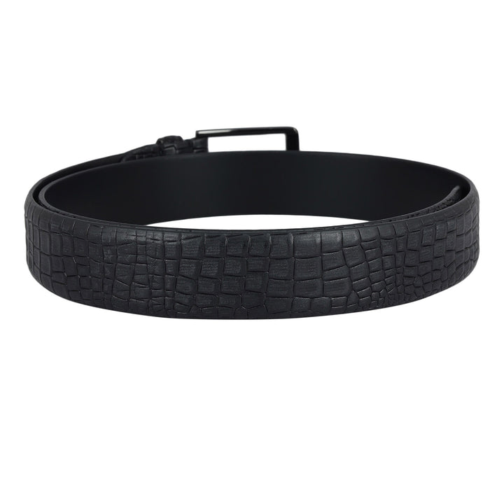 Formal Croco Leather Mens Belt - Black