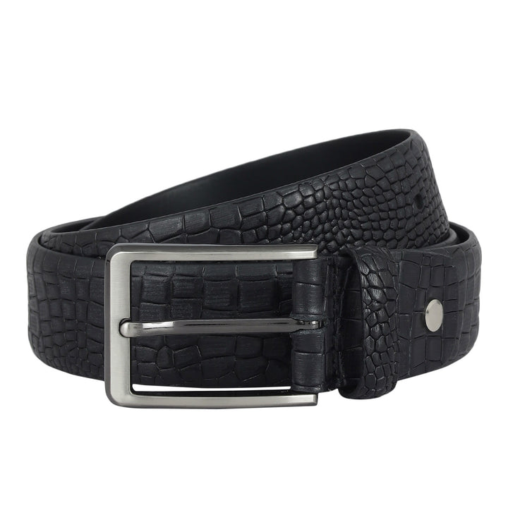 Formal Croco Leather Mens Belt - Black