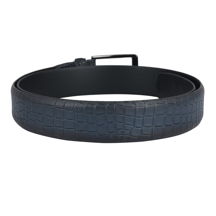 Formal Croco Leather Mens Belt - Navy