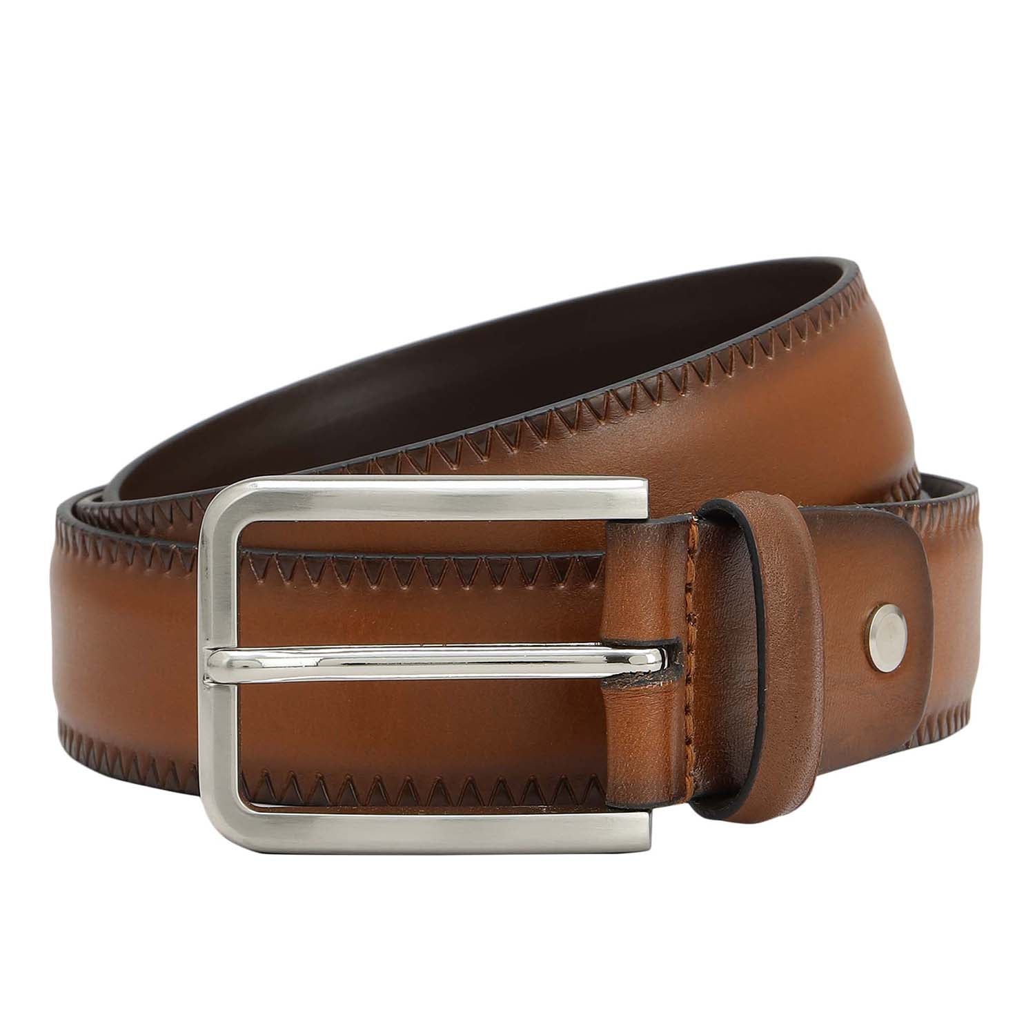 Casual Plain Leather Mens Belt – Da Milano