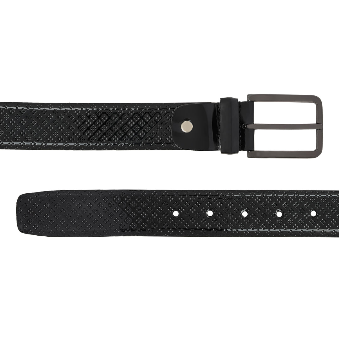 Casual Patent Leather Mens Belt - Black