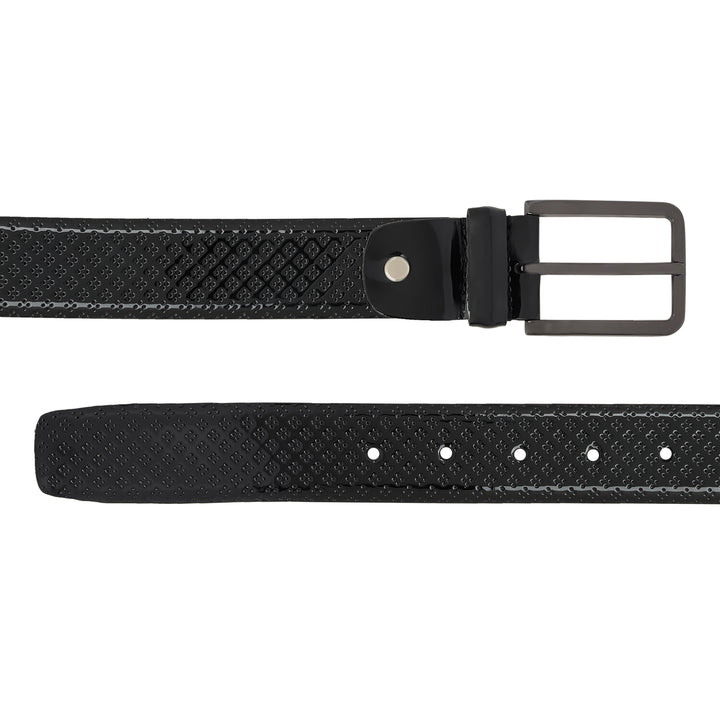 Casual Patent Leather Mens Belt - Black