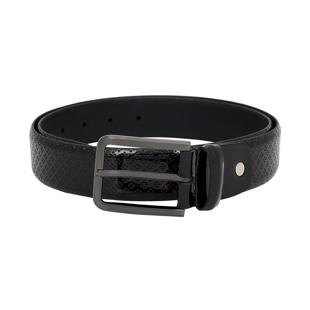 Casual Patent Leather Mens Belt - Black