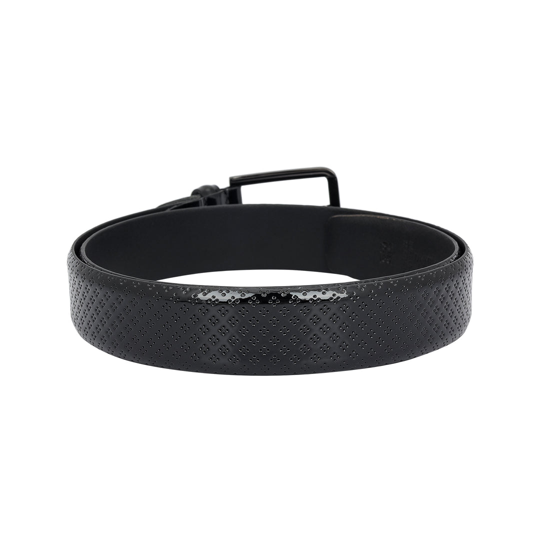 Casual Patent Leather Mens Belt - Black