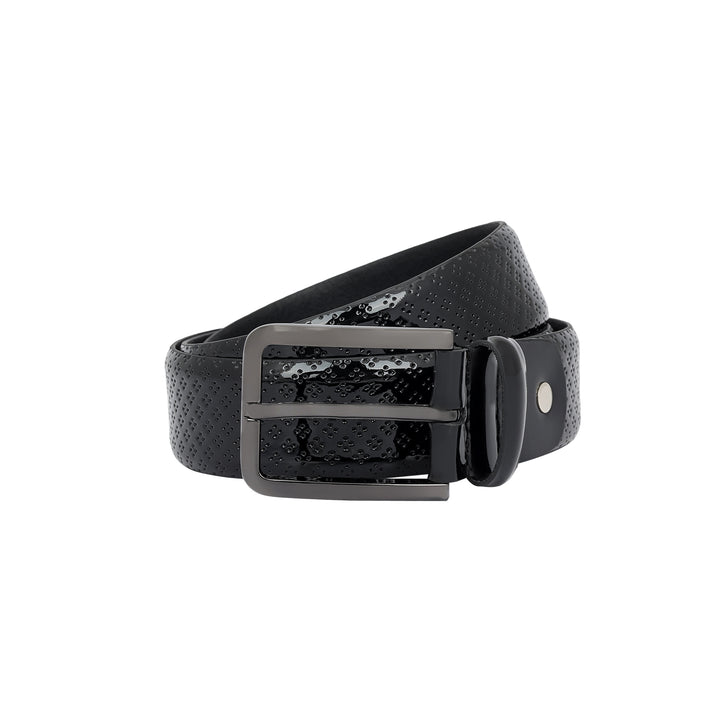 Casual Patent Leather Mens Belt - Black