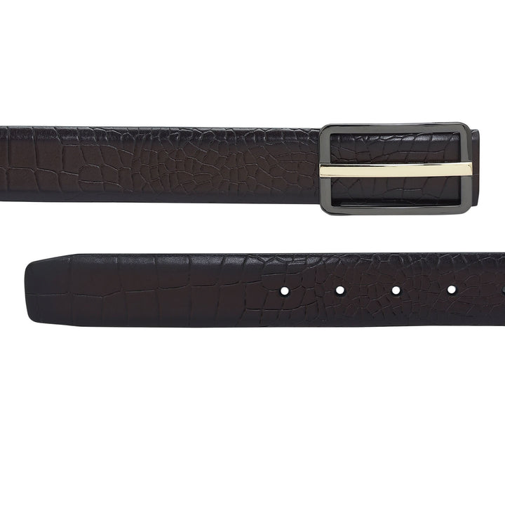 Formal Croco Leather Mens Belt - Brown