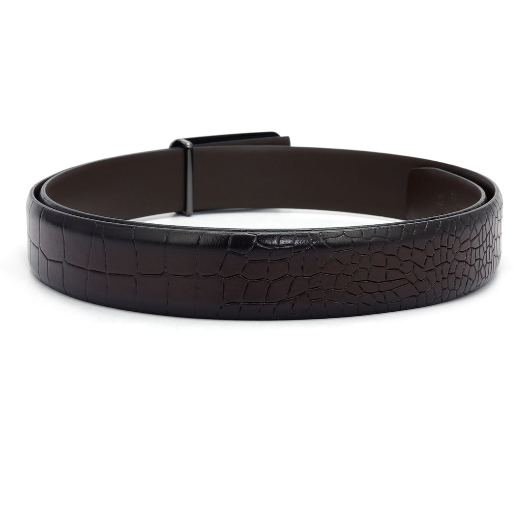 Formal Croco Leather Mens Belt - Brown