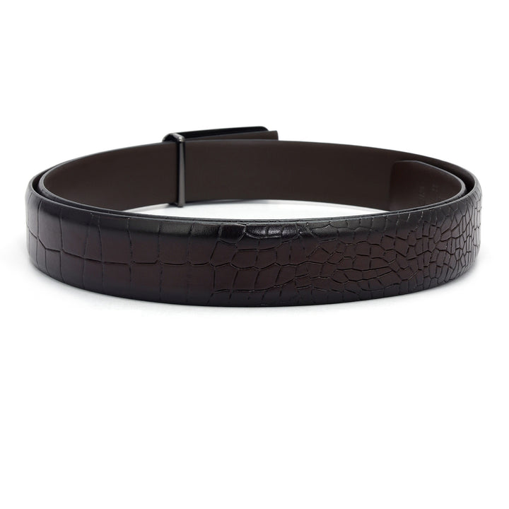 Formal Croco Leather Mens Belt - Brown