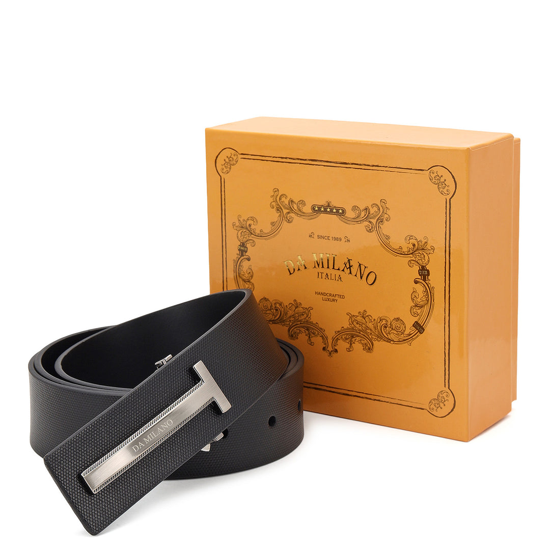 Formal Fish Leather  Mens Belt-BLACK