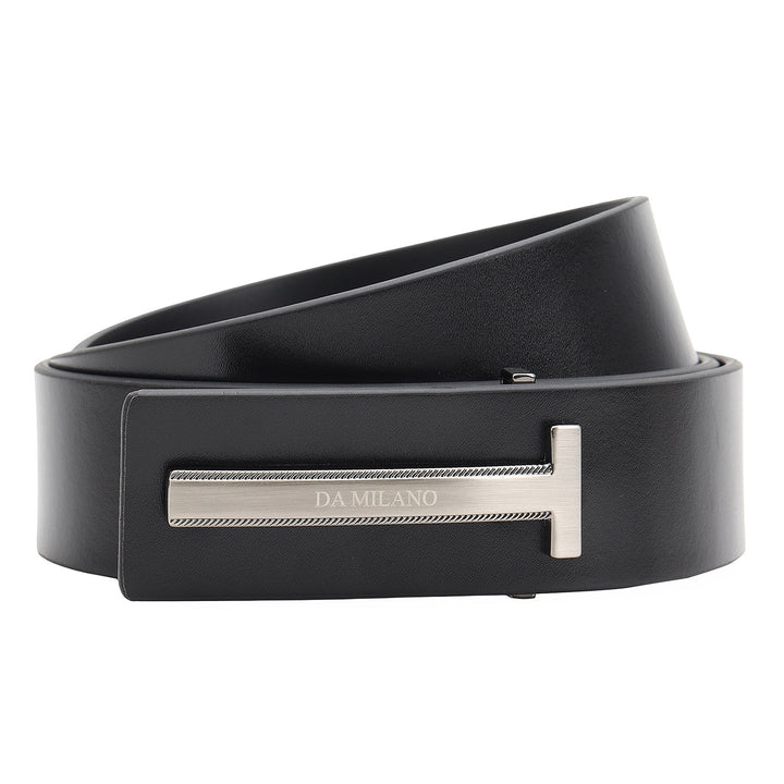 Formal Plain Leather Mens Belt-BLACK
