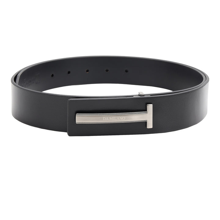 Formal Plain Leather Mens Belt-BLACK