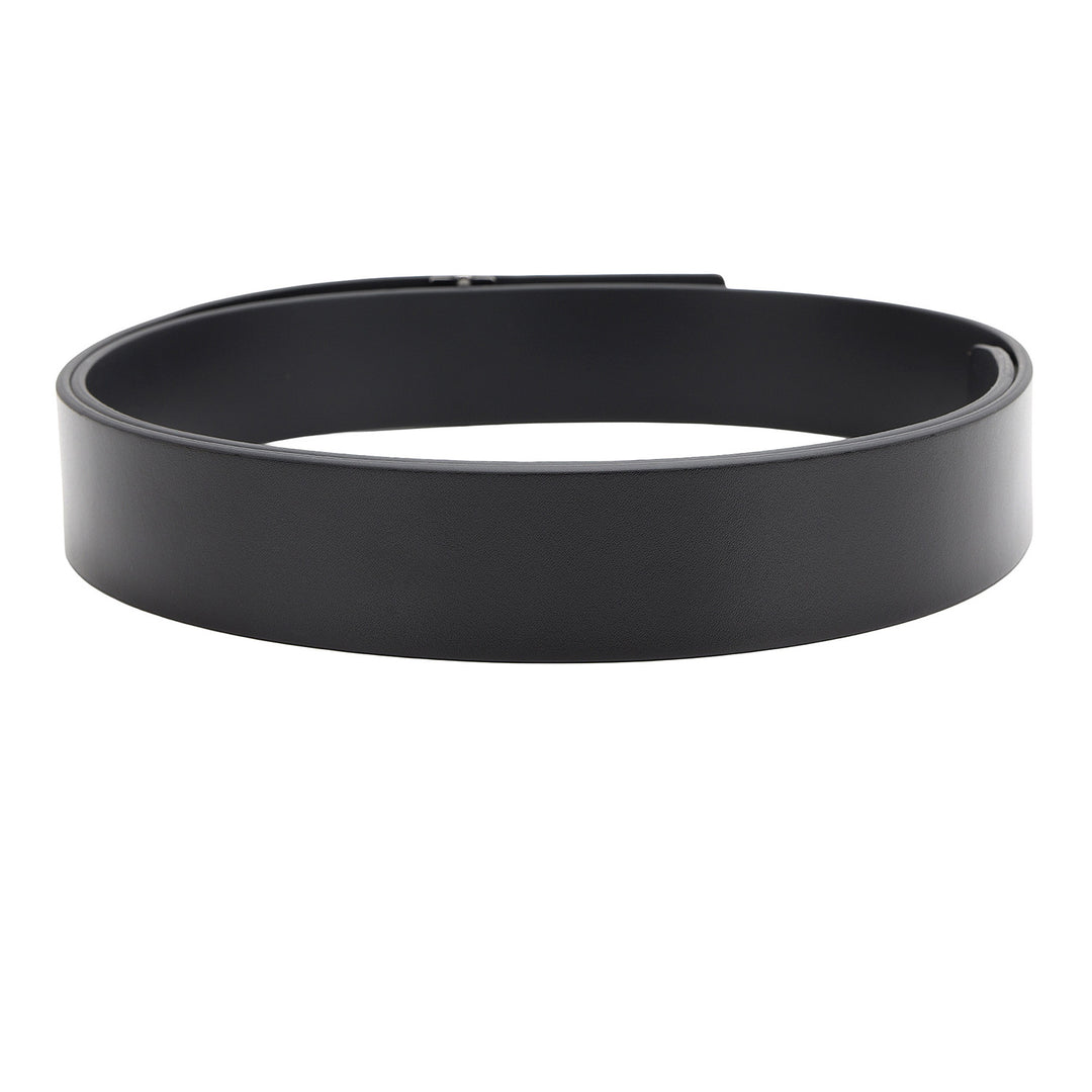 Formal Plain Leather Mens Belt-BLACK