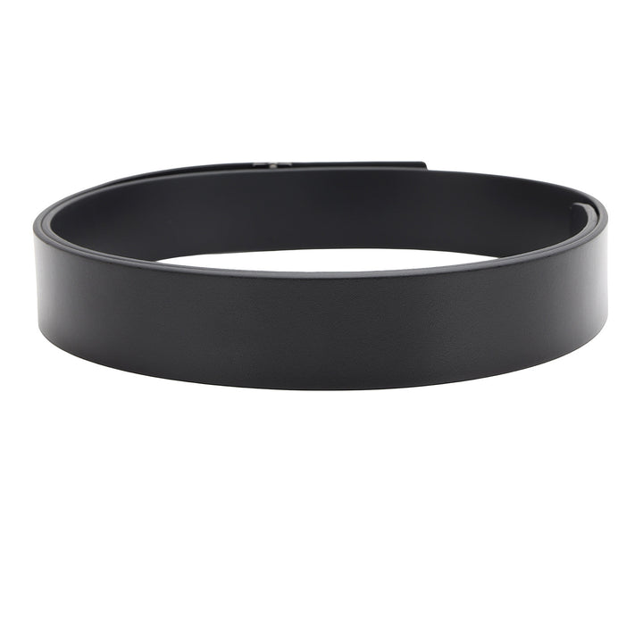 Formal Plain Leather Mens Belt-BLACK