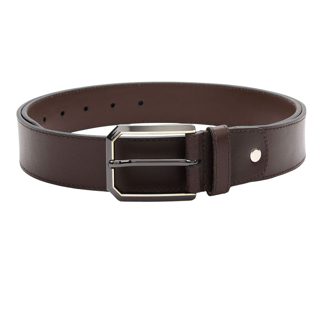 Formal Plain Croco Leather Mens Belt-Brown