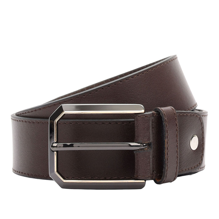 Formal Plain Croco Leather Mens Belt-Brown