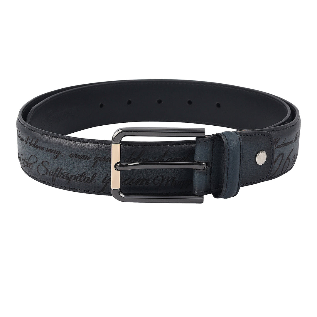 Casual Signato Leather Mens Belt-Navy