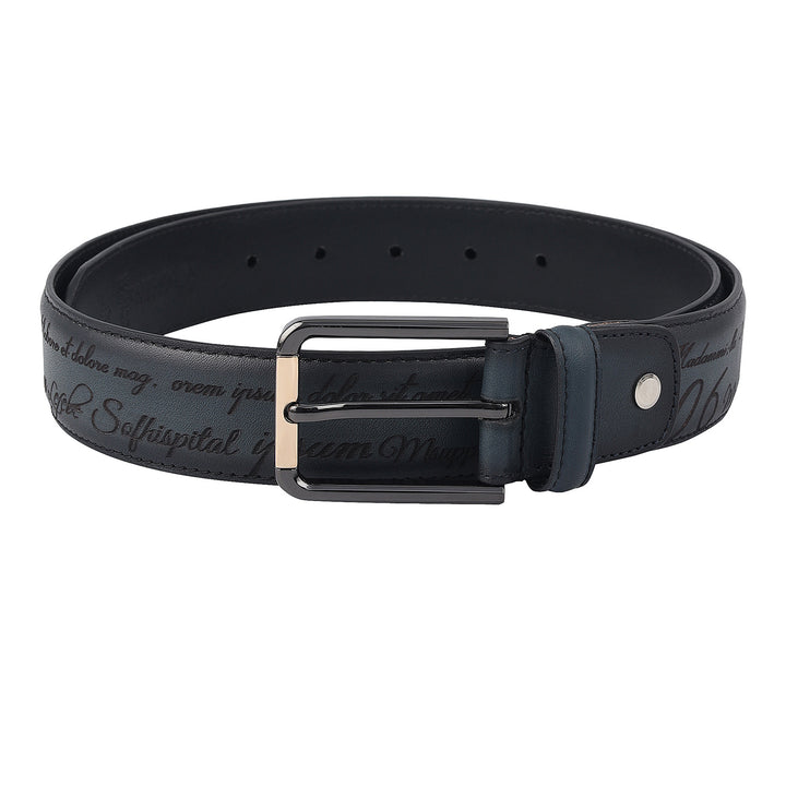 Casual Signato Leather Mens Belt-Navy