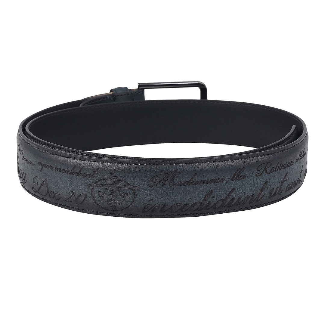 Casual Signato Leather Mens Belt-Navy