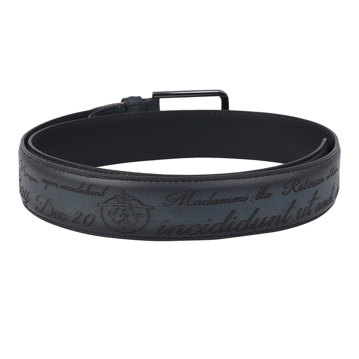 Casual Signato Leather Mens Belt-Navy