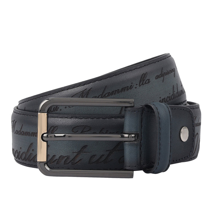 Casual Signato Leather Mens Belt-Navy