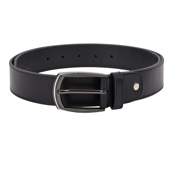 Formal Plain Croco Leather Mens Belt-Black
