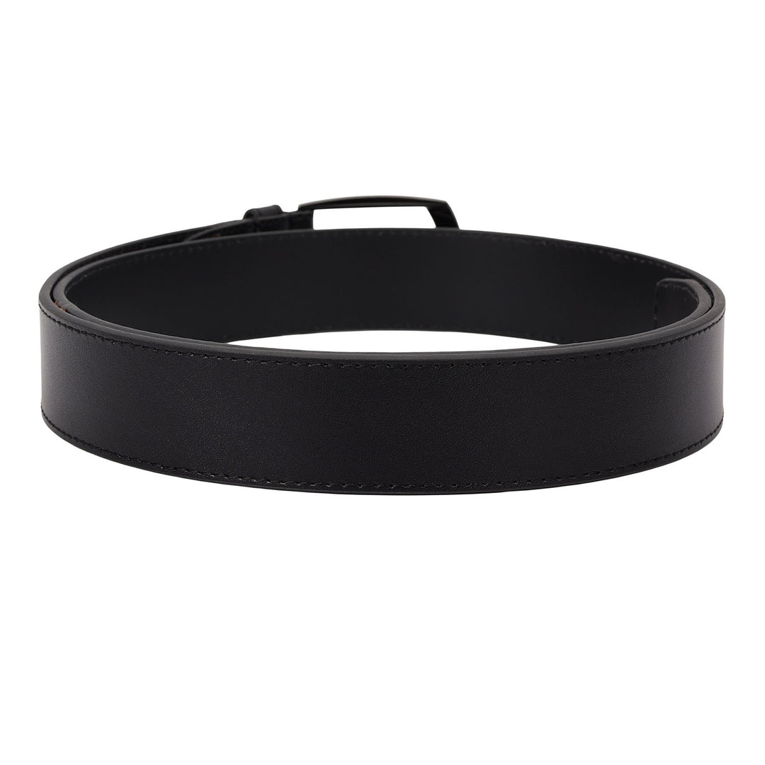 Formal Plain Croco Leather Mens Belt-Black