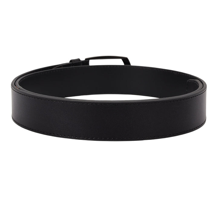 Formal Plain Croco Leather Mens Belt-Black